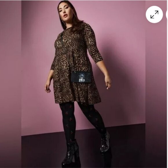 Torrid/Betsey Johnson - Leopard Ponte Skater Dress - 1X (14/16) Torrid 1 - Picture 1 of 10